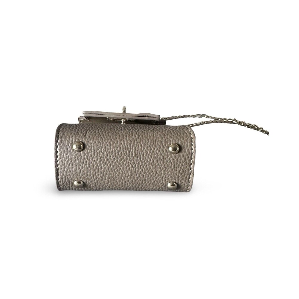 Classic Pebbled Leather Crossbody Mini Bag in Light Gray - Picture 3 of 11